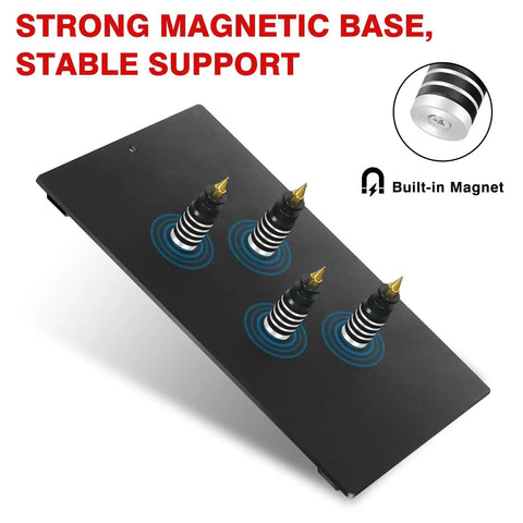 Adjustable Soldering Helping Hands With Four Magnetized Pillars And Flexible Arms Heavy Duty Circuit Board Holder On Steel Base