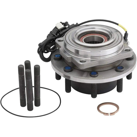 New Set Of Complete Front Wheel Hub And Bearing Assemblies For Dual Rear Wheel Trucks Fits 6.2L 6.7L V8 Engines Front Left And Right Polished