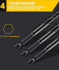 Heavy Duty 6mm Masonry Drill Bit Set 10 Piece Quarter Inch Size Tungsten Carbide Tip Concrete Drill Bits For Tile Brick Plastic And Wood Ideal For Wall Mirrors And Ceramic Tile Installations showing hex shank design