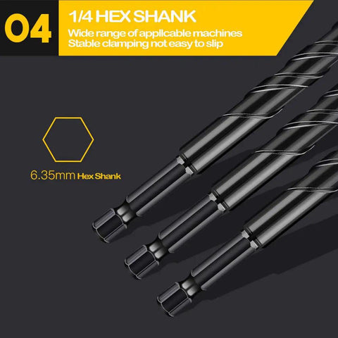 Heavy Duty 6mm Masonry Drill Bit Set 10 Piece Quarter Inch Size Tungsten Carbide Tip Concrete Drill Bits For Tile Brick Plastic And Wood Ideal For Wall Mirrors And Ceramic Tile Installations showing hex shank design
