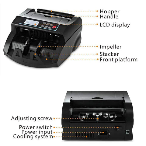 Cash Counter Machine For US Dollars Only With UV MG MT IR DD Detection Add And Batch Modes Value Counting LCD Display Alarm