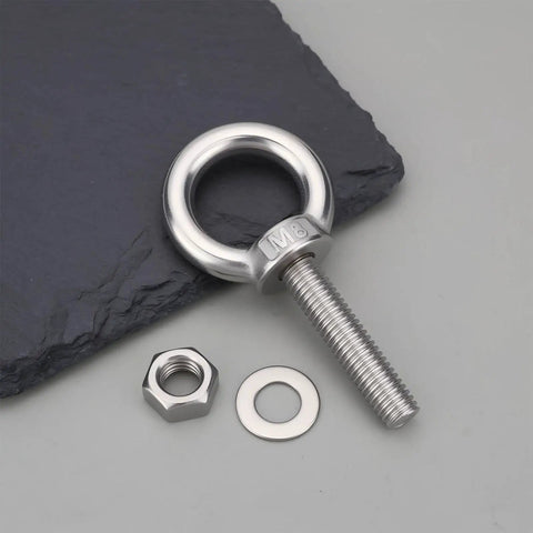Four Pack Stainless Steel Lifting Eye Bolts And Washers M8 X 35Mm For Ifor Williams Horsebox Trailers