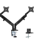 Heavy Duty Dual Monitor Desk Mount Featuring Smooth Gas Spring Float For 17 To 32 Inch Screens Ergonomic Full Motion Arm