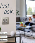 Radiant WNRH1NI In Wall Smart Gateway With Netatmo installed in living room, showing compatibility with Alexa, Google Assistant, Apple HomeKit