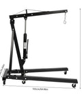 Smooth Operator Heavy Duty Hydraulic Engine Hoist Crane 2 Ton Shop Lift Rig With Six Iron Rolling Caster Wheels dimensions and features.