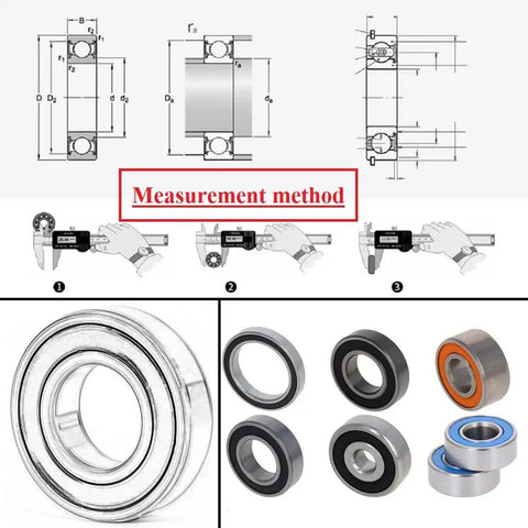 Two Pack 16101-2RS Deep Groove Ball Bearings measurement and varieties shown