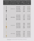 JGSYD Led Dimmable Wall Lamp with Remote Control Wall Lights 2700K-6500K Indoor Long Strip Wall Sconce Aluminum Acrylic Modern Strips Lights Hallway Stair Bar Living Room Bedroom,Black Square-80Cm size chart showing dimensions and power.