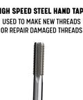 Half Inch 13 UNC Bottoming Tap In High Speed Steel, Precision Hand Tap Set For New Threads And Rethreading Damaged Threads