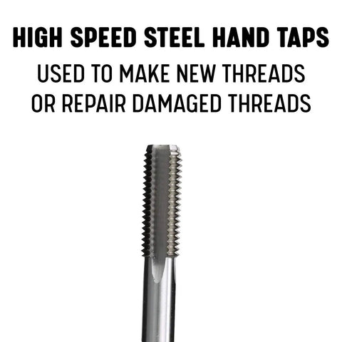 Half Inch 13 UNC Bottoming Tap In High Speed Steel, Precision Hand Tap Set For New Threads And Rethreading Damaged Threads