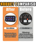Comparison of car dash panels with and without 120 Piece Car Switch Panel Sticker Kit With 0.7 By 0.58 Inch Labels