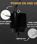 Motorized chandelier hoist lifter power supply with wiring for smart remote control, designed for high ceilings.