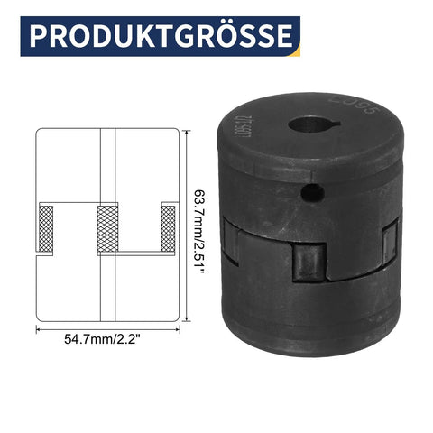 Flexible Three Piece L Jaw Coupling Set For Half Inch To One And One Eighth Inch Shafts With Buna N NBR Rubber Spider For Log Splitter Workhorse And Hybrid Equipment