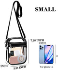 Clear Crossbody Bag With Front Pocket Stadium Approved For Concerts Sports Festivals Waterproof PVC Pass Through Security Quickly.
