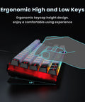 Side view of 65 Percent Compact Backlit Gaming Keyboard For PC And Windows Laptops, 68 Keys Membrane Wired Keyboard With Anti Ghosting.