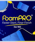 9 Inch Foam Paint Roller Covers For Smooth And Semi Smooth Surfaces Pack Of Three High Capacity Foam Rollers For House Painting Supplies No Lint Quick Even Coverage Ideal For Walls And Ceilings with blue paint and branding