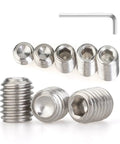 Top Shelf M12x10mm 304 Stainless Steel Grub Screws Pack Of Ten Featuring Flat Concave Ends Internal Hex Drive And Comes With Allen Wrench