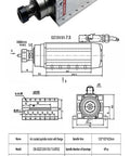 7.5KW CNC Spindle Motor 380V ER32 with precision bearings designed for high-speed woodworking and metal carving.