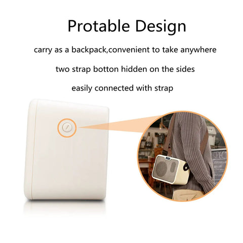 Dope Portable 10W Bass Amp Combo with backpack design, illustrating portability and strap connection feature.