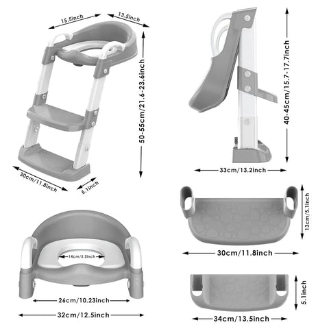 Toddler Potty Training Seat With Height Adjustable Step Stool Ladder Featuring Built Tough Anti Slip Wide Steps Integrated Splash Guard And Secure Safety Handles For A Smooth Zero Fuss Potty Victory