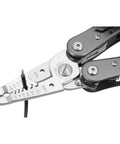 13-In-1 Electrician Multi-Tool for Wiring Projects with Wire Strippers, Long Nose Pliers, and Cutters in use on AWG wire