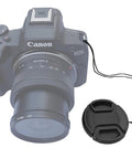 Camera with 39mm Lens Cap Covers Snug Fit For Lenses With 39mm Filter Thread, Works With Popular 27mm F2.8, 60mm F2.4 Macro, 23mm F2.8 And Other 39mm Threaded Glass, 2 Pack attached by cord