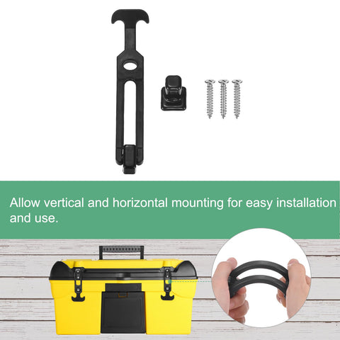 Two Pack T Handle Rubber Flexible Draw Latches With Screws 7.9 Inch Hasp Style on toolbox showing installation ease