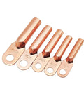 Heavy Duty Cold Crimp Fork Terminals, Uninsulated DT35 Wire Connectors, copper splices pack of five for automotive wiring.