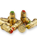 Load Green.22 Cal Neck Down Tool 22SGNDL3 For Precision Reloading And Small Caliber Maintenance, showing arranged brass bullets