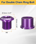 5 Piece M8 Aluminum Alloy Double Chain Ring Bolts Set For Crankset Nuts And Chainwheel Screws With Mountain Wrenches For Road And Mountain Bikes Purple