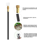 Drip Irrigation Kit With 100Ft Tubing, Automatic Garden Watering System showing copper nozzle, gray plastic material, and pipe details.