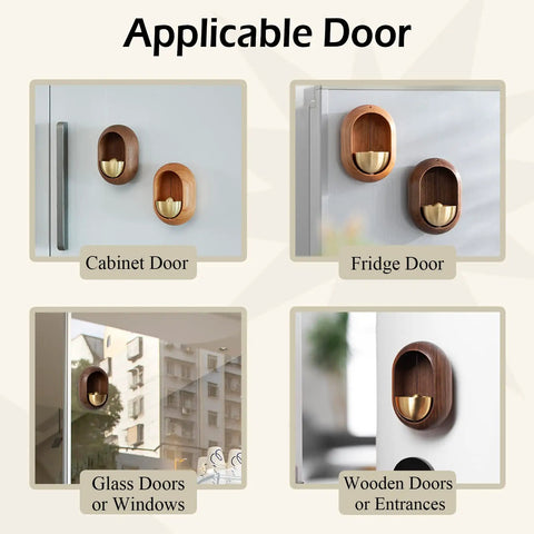 Dope Door Bell For Entry Alerts And Quick Decor Magnetically Attached Handmade Cherrywood With Matte Brass Finish, uses on different doors