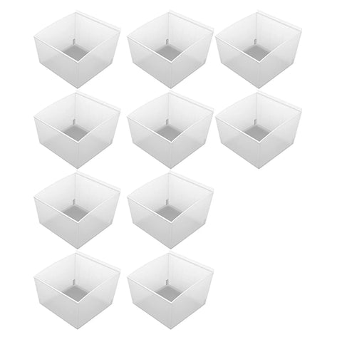 Grab And Go Garage Storage 10 Pack Small ProBins for PVC Slatwall Snap In Design, clear PPE plastic bins view in a 10 pack