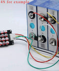 Premium 3S And 4S 12 Volt 5 Amp Active Battery Equalizer Balancer Module For Li Ion LiFePo4 Packs connected to battery cells.