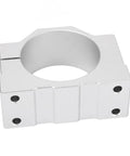 Heavy Duty Aluminum CNC Router Spindle Clamp With 65 Millimeter Exact Fit Motor Shaft Mount Bracket close-up view of aluminum mounting bracket.