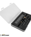 Shop Grade Cylinder Head Bolt Thread Repair Kit 11.5 Millimeter By 1.5 Pitch Inserts, tools inside a storage case.