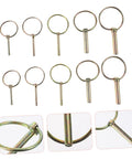 Heavy Duty Lynch Pin Kit 10 Piece Ring Style Spring Loaded Shaft Locking Pins For Trailers And Tractors Galvanized Trailer Hitch Locks Mower Lynch Pins Sturdy Pin Fasteners For Farm And Garden Gear, 10 galvanized pins