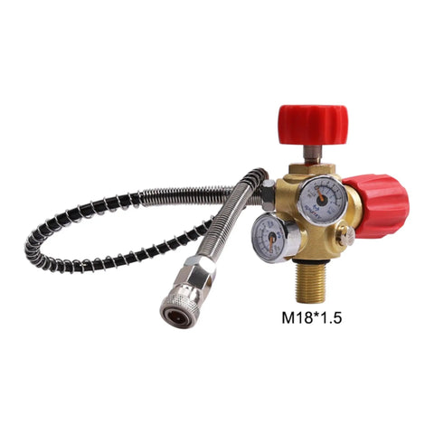 DIN Valve Scuba Adapter With Gauge M18x1.5 DIN Thread High Pressure 4500 Psi 300 Bar PCP Paintball Filling Station