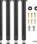 Set Of 4 Built Tough Adjustable Table Legs, 21.5 To 37 Inches, 2 Inch Diameter Metal Desk Legs For Computer Tables with screws