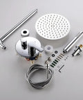 Shower System With Rain Shower And Handheld, Chrome High Pressure Bathroom Faucet, Oxygen Waterfall Spray components displayed