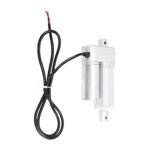 Super Heavy Duty Linear Actuator With 330 Lbs Capacity Pushes Hard To Move Beds Or Cameras Smoothly And Silently Featuring Safe IP54 Rating And Tight 50mm Stroke For Precise Electric Motion Control Everyday close-up view of actuator with wires.