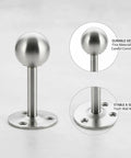 Sturdy Stainless Steel Closet Shelf And Rod Bracket Mount For Round Tubes, wall flange support shown in detail.
