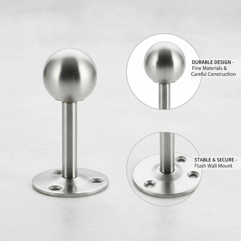 Sturdy Stainless Steel Closet Shelf And Rod Bracket Mount For Round Tubes, wall flange support shown in detail.