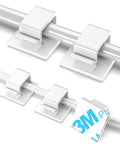Adhesive Cable Clips 100 Pack White Assorted Small And Large For Cord Organization And Wire Management Durable PA66 Nylon Wall Mount Clips