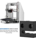 Anti Backlash T8 Lead Screw Nut Block for 3D Printer with CNC Machine background, 8mm Diameter Nut Holder, black plastic