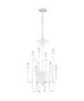 Decatur 8 Light Matte White Chandelier For Ceiling Mount, 19 By 19 Inch Width, 33 Inch Height, Metal Hardwired Ceiling Light