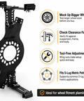 Professional Gearhead Wheel Fitment Simulator And Tire Rim Mockup Tool For 14 To 20 Inch Diameters Plus 7 To 10 Inch Widths, adjustable setup.