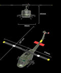 315mm RC Helicopter For Adults Pro Grade 6 Channel Heli With Brushless Motor and Optical Flow Positioning, front and side view.