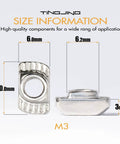 200 Pack 2020 Series M3 T Slot Nuts Hammer Head Fasteners Nickel Plated Carbon Steel For Aluminum Extrusion Projects