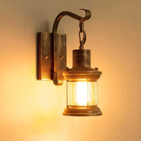 2 In 1 Black Rustic Wall Light With Industrial Glass Shade Lantern Metal Wall Sconce For Home Bedroom Dining Room Cafe Hardwired Or Plug In Vintage Industrial Lighting 2 Pack