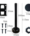 Adjustable Leveling Feet For Furniture Set Of 10 Heavy Duty Leg Levelers dimensions and components shown with measurements.